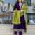 Purple color vichitra silk fabric designer embroidery work ethnic ceremonial suit