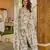 Graceful cream color cotton silk fabric designer printed readymade partywear suit