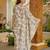Graceful cream color cotton silk fabric designer printed readymade partywear suit