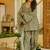 Graceful green color cotton silk fabric designer printed readymade partywear suit