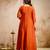 Orange color vichitra silk fabric beautiful embroidered ceremonial readymade kurta set