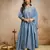 Sky blue color vichitra silk fabric beautiful embroidered ceremonial readymade kurta set