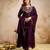 Wine color vichitra silk fabric beautiful embroidered ceremonial readymade kurta set