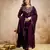 Wine color vichitra silk fabric beautiful embroidered ceremonial readymade kurta set