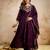 Wine color vichitra silk fabric beautiful embroidered ceremonial readymade kurta set