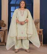 Pista color smart embroidered plus size kurta set for smart girlie looks