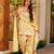 Yellow color cambric cotton fabric designer digital printed stylish girlie kurta set