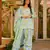 Green color cambric cotton fabric designer digital printed stylish girlie kurta set