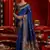 Blue woven paithani silk saree with blouse