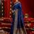 Blue woven paithani silk saree with blouse