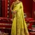 Lime green woven paithani silk saree with blouse