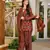 Rust color cambric cotton fabric designer digital printed stylish girlie kurta set