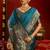 Teal blue woven paithani silk saree with blouse