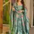 Blue color cotton silk fabric designer digital printed smart anarkali dress