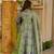 Green color cotton silk fabric designer digital printed smart anarkali dress