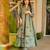 Green color cotton silk fabric designer digital printed smart anarkali dress