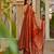 Rust color cotton silk fabric designer digital printed smart anarkali dress