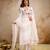 Off white color roman silk fabric designer embroidery work partywear suit