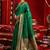Green woven paithani silk saree with blouse