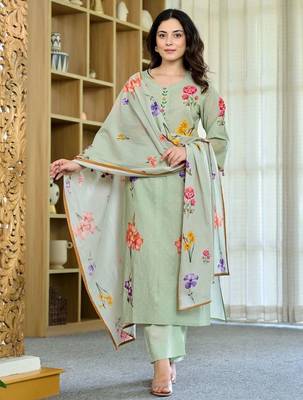 Pista color chandri butti printed partywear suit 4