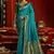 Sky blue woven paithani silk saree with blouse