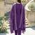 Purple color muslin fabric hand printed partywear suit
