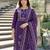 Purple color muslin fabric hand printed partywear suit