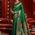 Green woven paithani silk saree with blouse