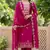 pink embroidered viscose satin salwar kameez