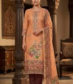 Rust color ethnic partywear salwar kameez for ceremonial looks