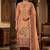 Rust color ethnic partywear salwar kameez for ceremonial looks