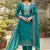 sea green embroidered viscose satin salwar kameez