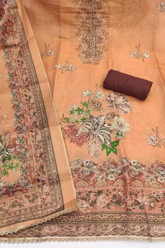 Rust color ethnic partywear salwar kameez for ceremonial looks