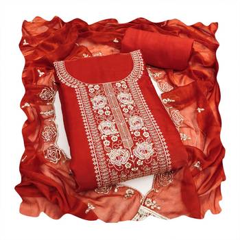 Rust color viscose satin fabric designer ceremonial suit 2