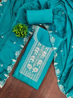 Sea green color viscose satin fabric designer ceremonial suit 4