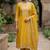 Yellow color viscose satin fabric designer ceremonial suit