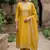 yellow embroidered viscose satin salwar kameez