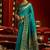 Teal green woven paithani silk saree with blouse