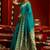 Teal green woven paithani silk saree with blouse