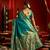 Teal green woven paithani silk saree with blouse