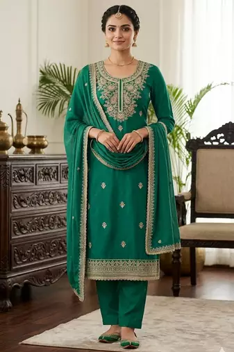 Rama color cotton fabric designer ceremonial suit