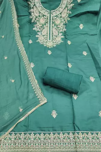 Rama color cotton fabric designer ceremonial suit