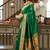 Green woven paithani silk saree with blouse