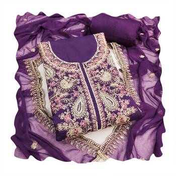 Purple color cotton fabric designer ceremonial suit 2