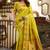 Lime green woven paithani silk saree with blouse