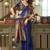 Navy blue woven paithani silk saree with blouse