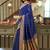 Navy blue woven paithani silk saree with blouse