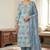 Grey color maslin fabric stylish partywear salwar kameez