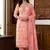 Peach color maslin fabric stylish partywear salwar kameez