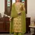 Mahendi color maslin fabric stylish partywear salwar kameez